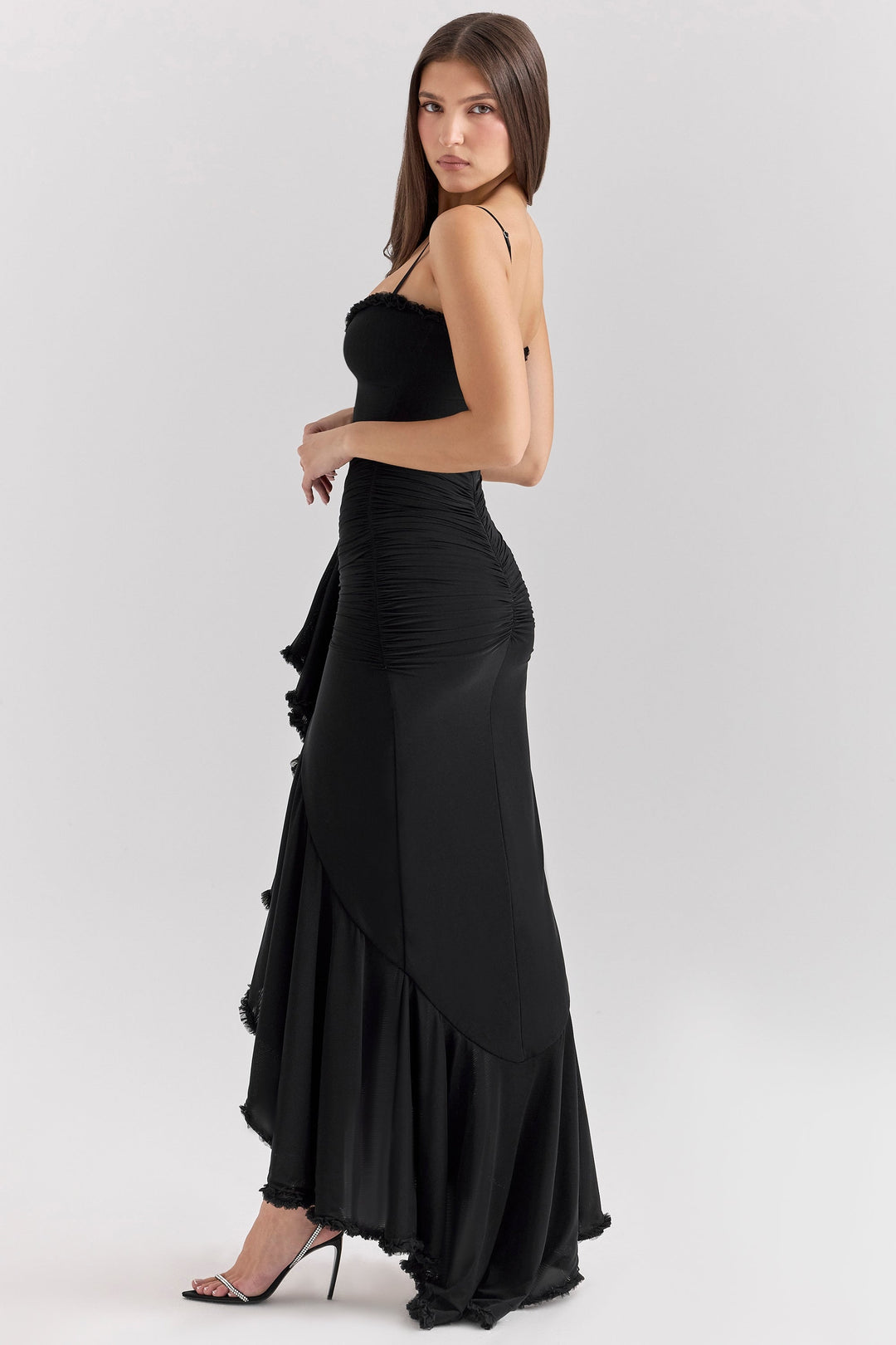 Marisse – Ruffled Mesh Maxi Dress